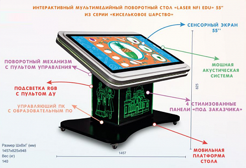 Интерактивный мультимедийный сенсорный стол «Laser NFI edu 55»