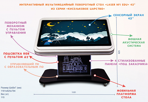 Интерактивный мультимедийный сенсорный стол «Laser NFI edu 43»